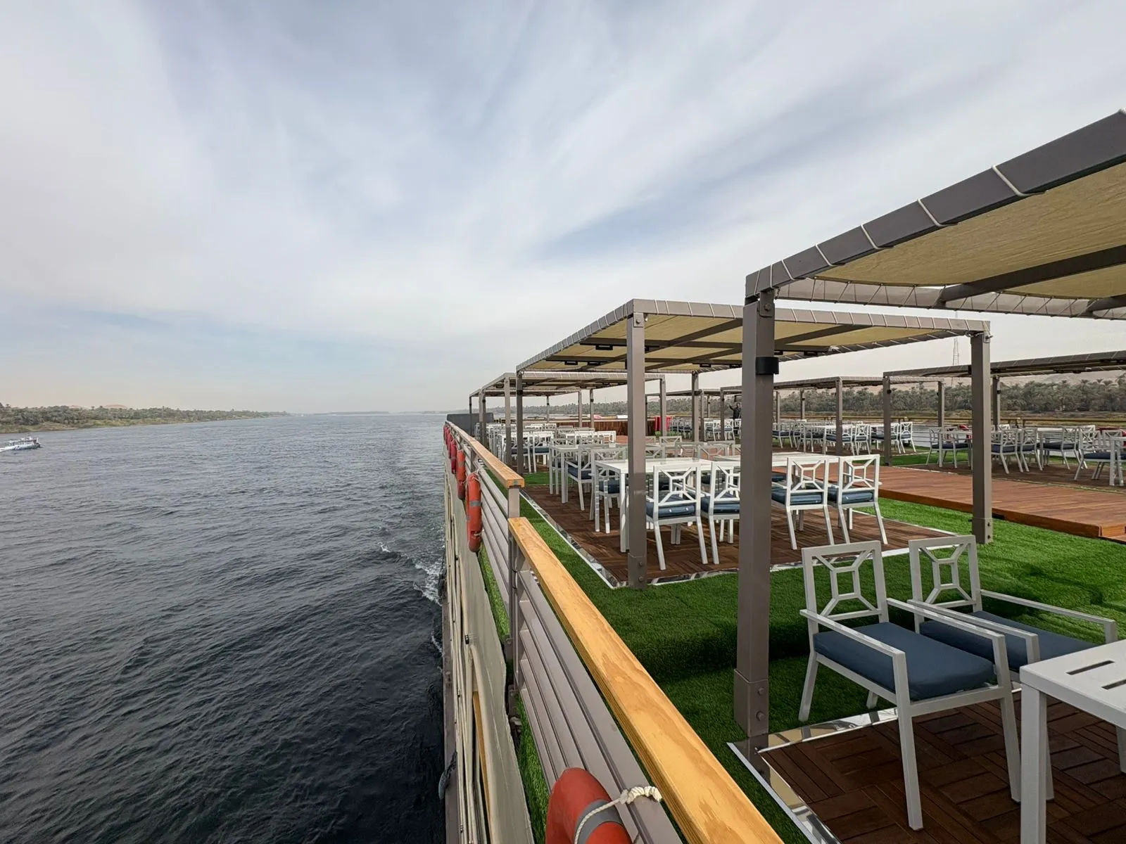 Sun deck of the Royal Princess Amira Nile cruise